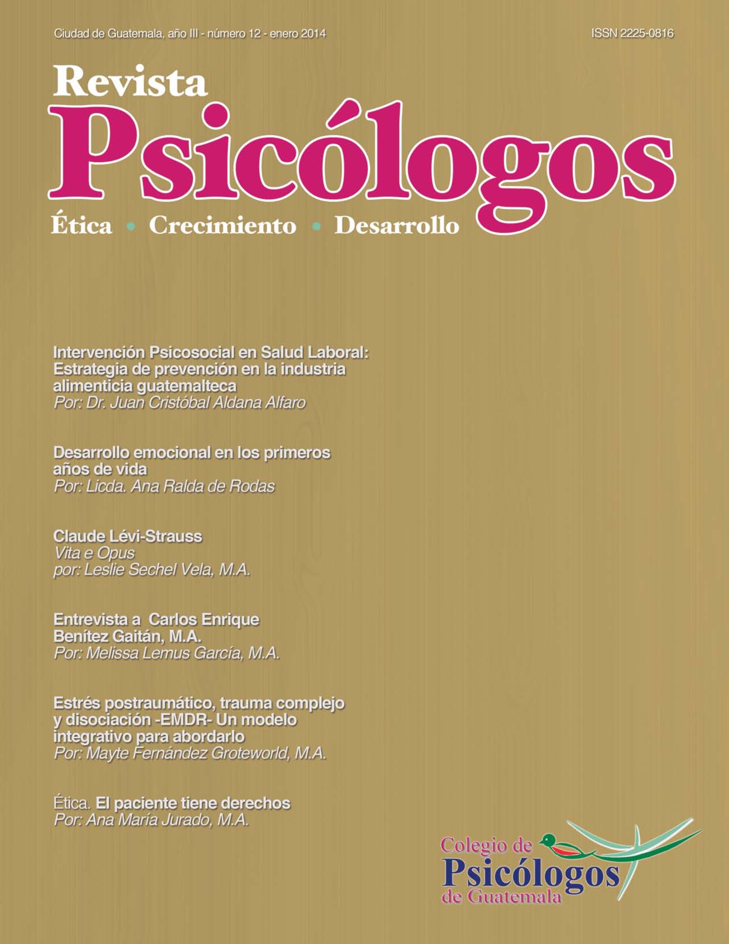 					Ver Vol. 3 Núm. 12 (2014): Revista Psicólogos No. 12
				