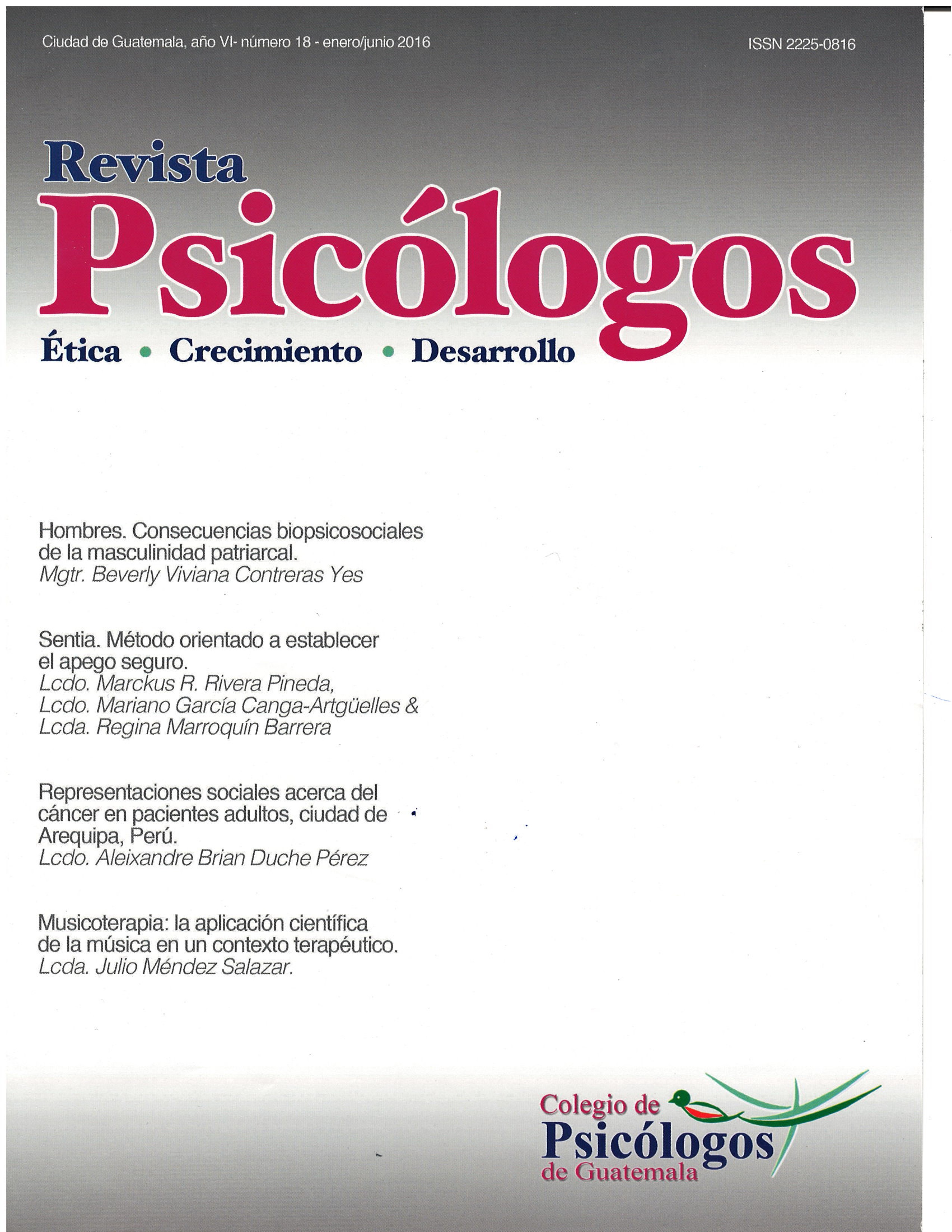 					Ver Vol. 6 Núm. 18 (2016): Revista Psicólogos No. 18
				