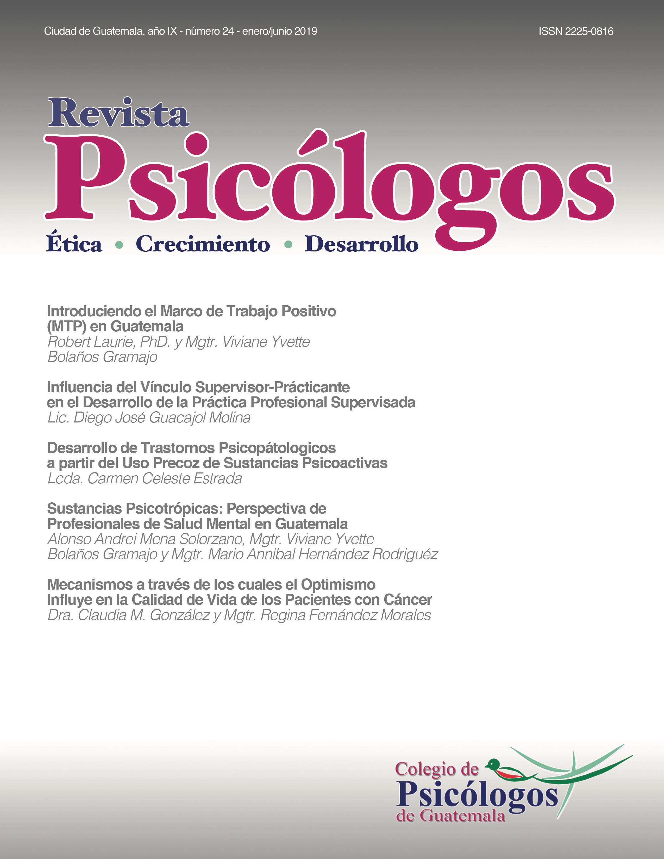 					Ver Vol. 9 Núm. 24 (2019): Revista Psicólogos No. 24
				