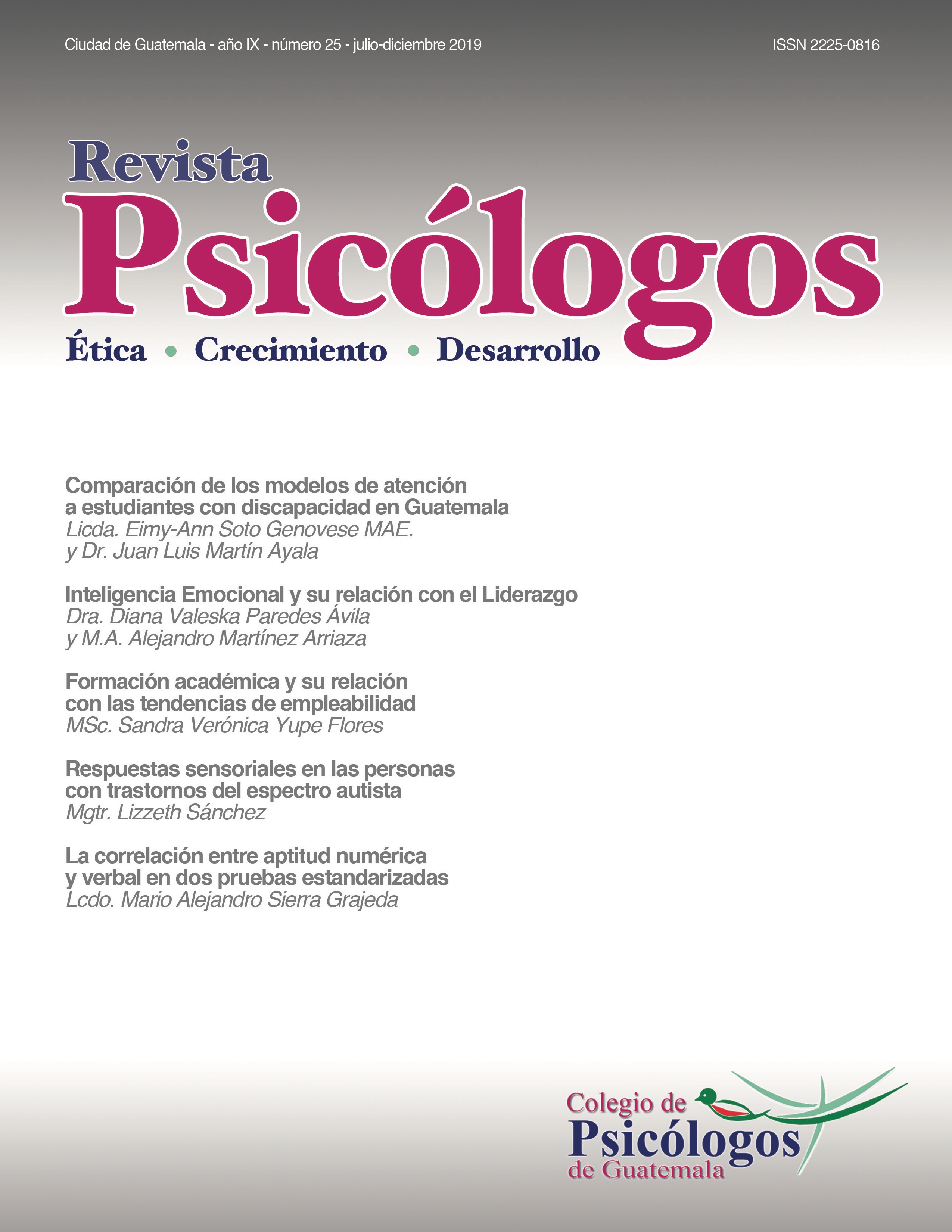 					Ver Vol. 9 Núm. 25 (2019): Revista Psicólogos No. 25
				