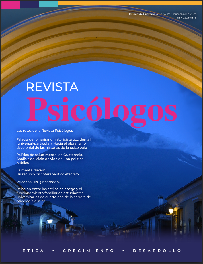 					Ver Vol. 15 Núm. 31 (2024): Revista  Psicólogos 
				